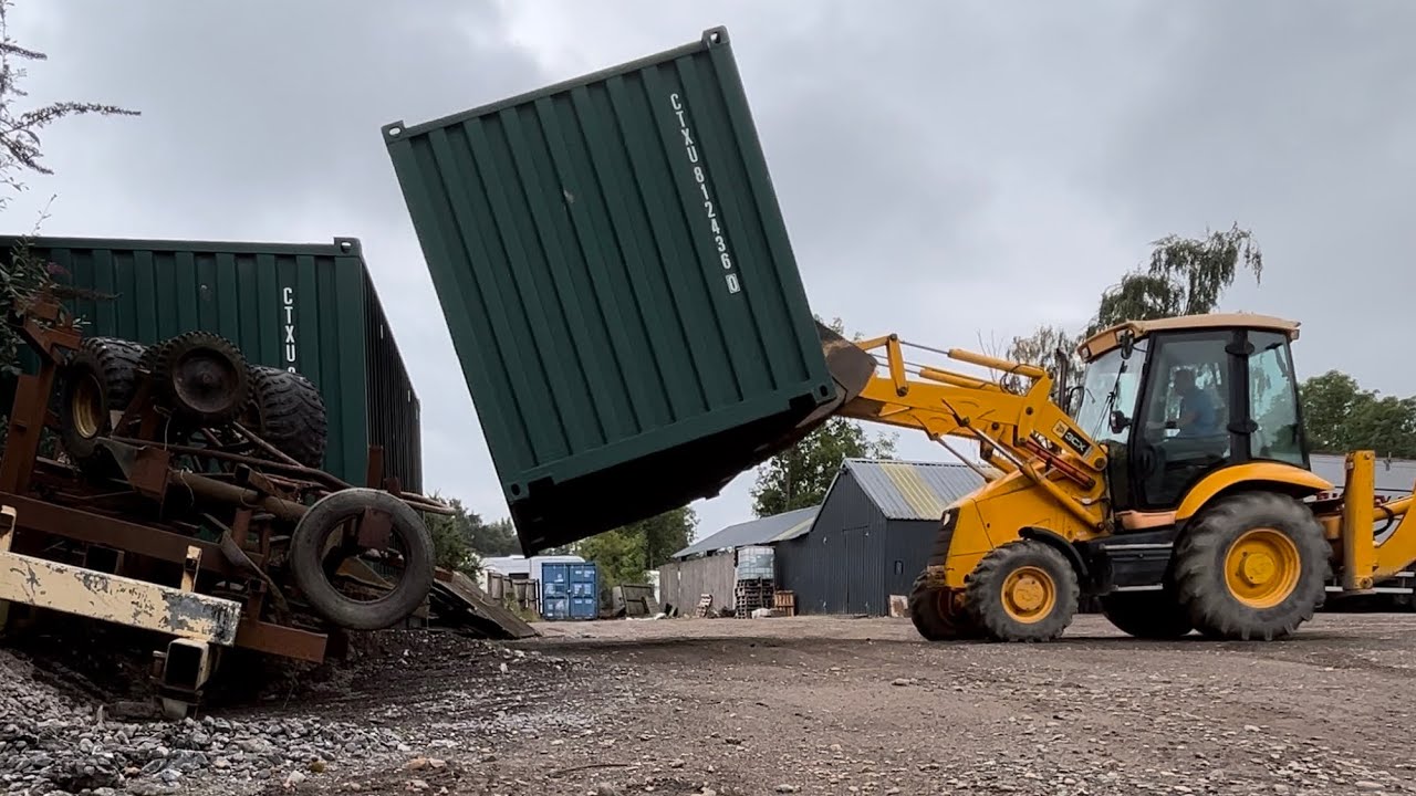 The shipping container lowering job goes wrong