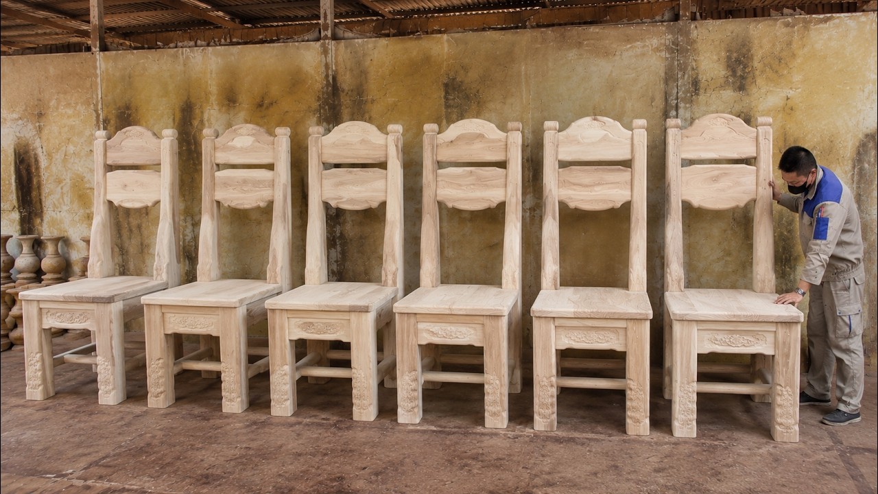 Unique, Sturdy Round-Log Craftsmanship Build 6 Handmade Dining Chairs ...