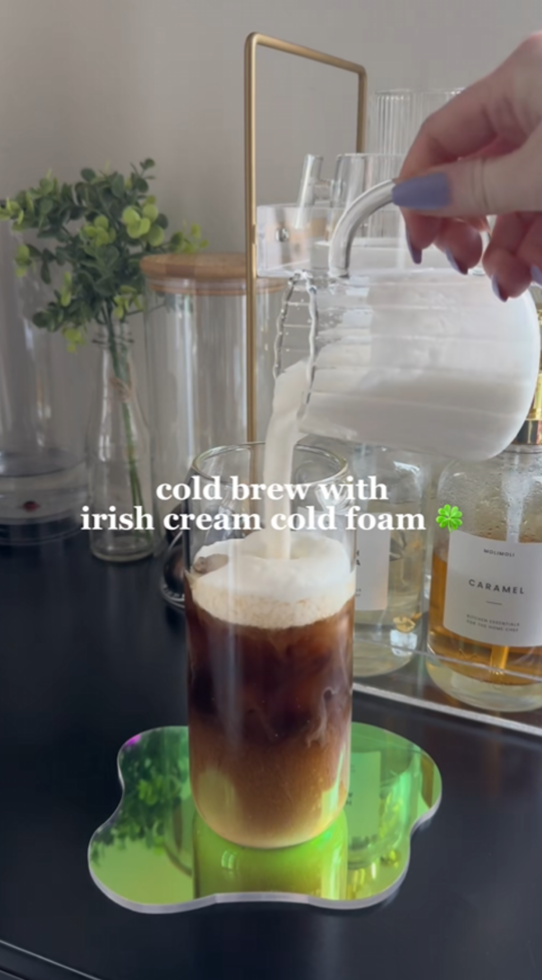 Irish cream cold foam for homemade coffee