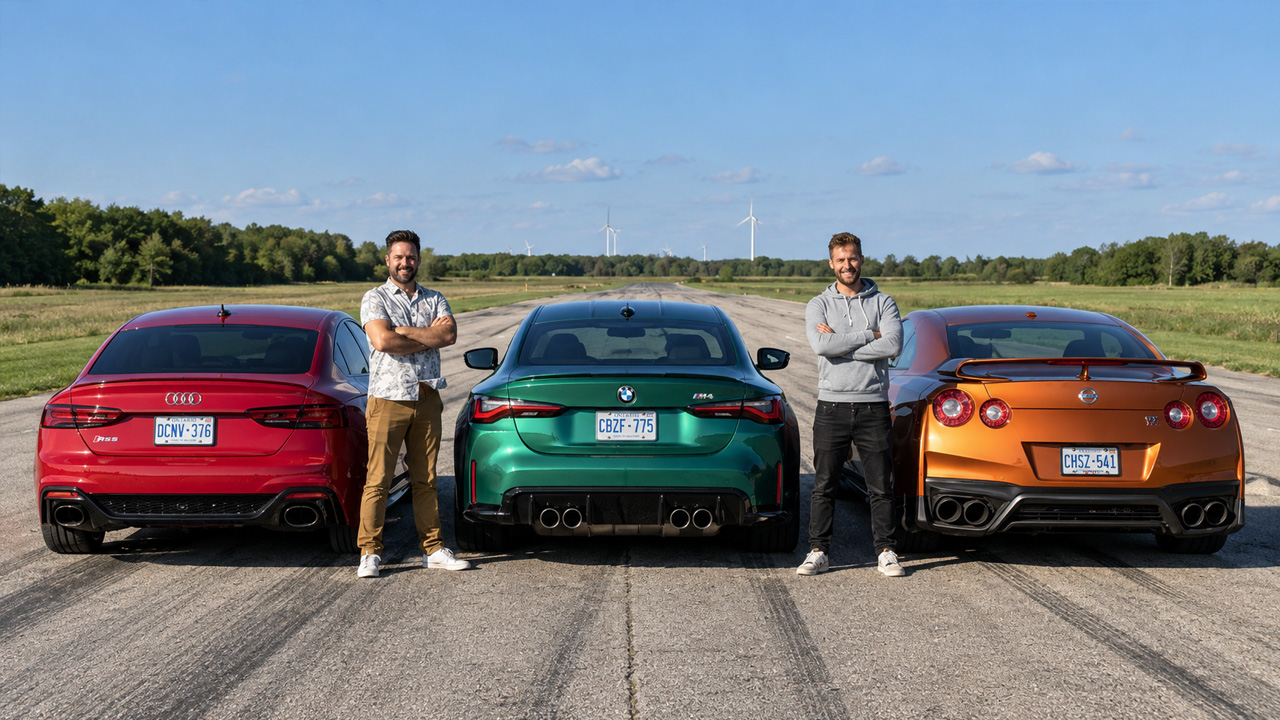 BMW M4 xDrive, Audi RS5 and Nissan GT-R face off in AWD drag races