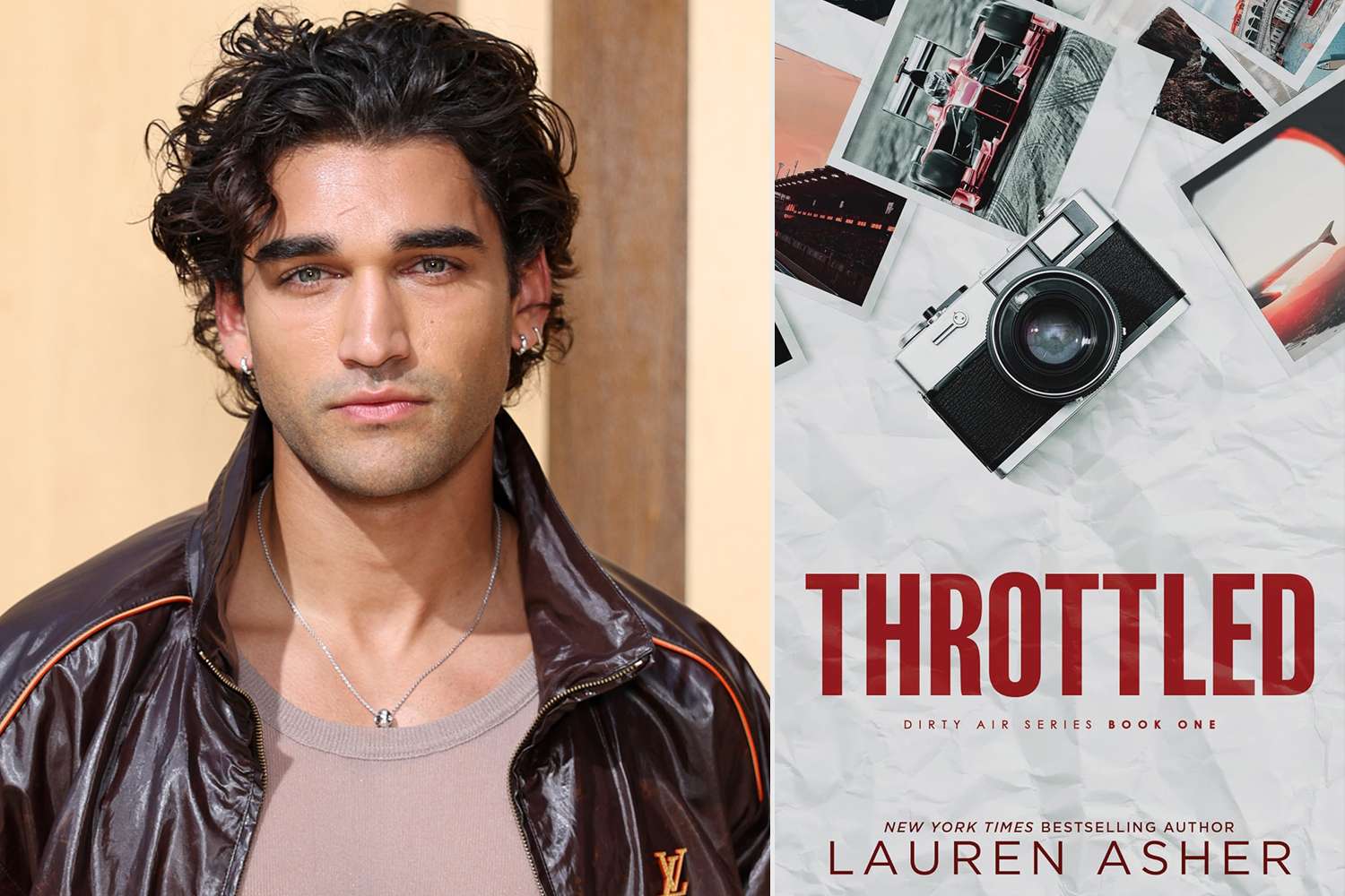 Josh Heuston; the book cover of ‘Throttled’ by Lauren Asher Credit: Aurore Marechal/Getty; Bloom Books