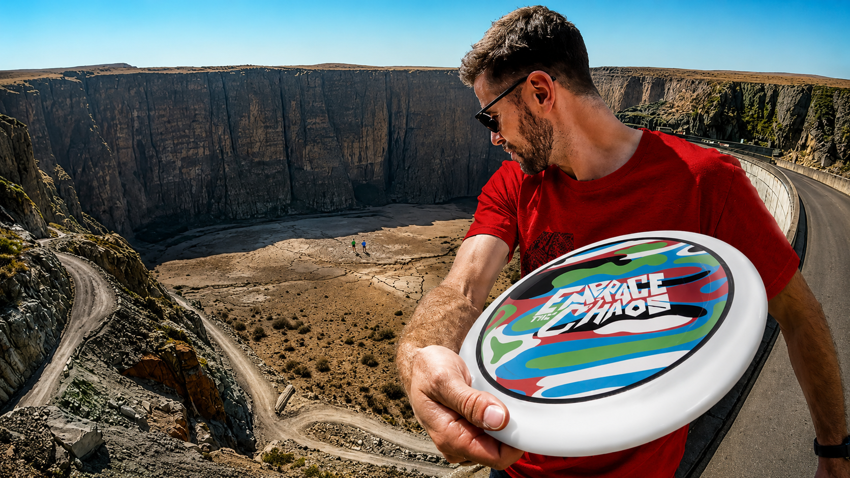 They dropped 500 frisbees from a huge quarry... then tried to catch them