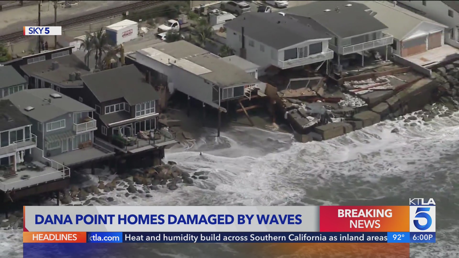 Dana Point homes damaged by high surf