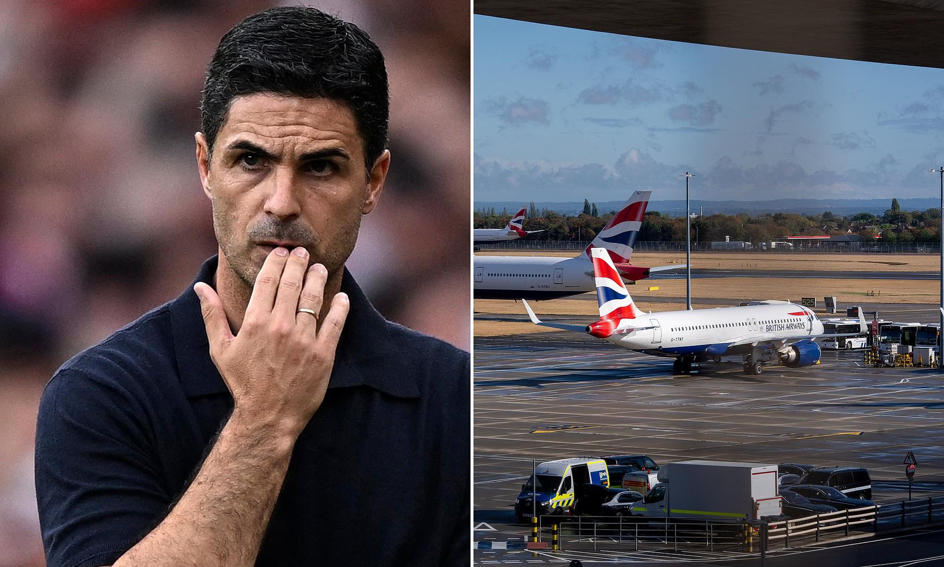 Arsenal caught up in UK airport chaos and forced to cancel Mikel Arteta's press conference