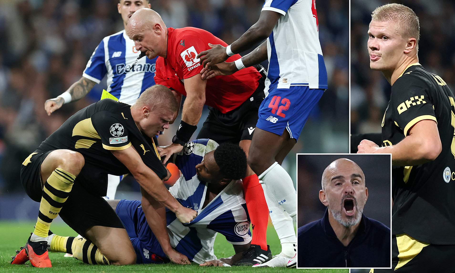 Erling Haaland brace sees off Porto in ill-tempered 2-0 Champions League win after tunnel brawl