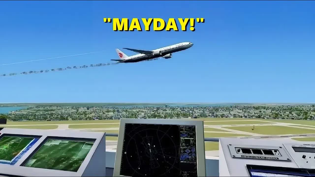 Air China emergency in Flight Simulator X multiplayer!