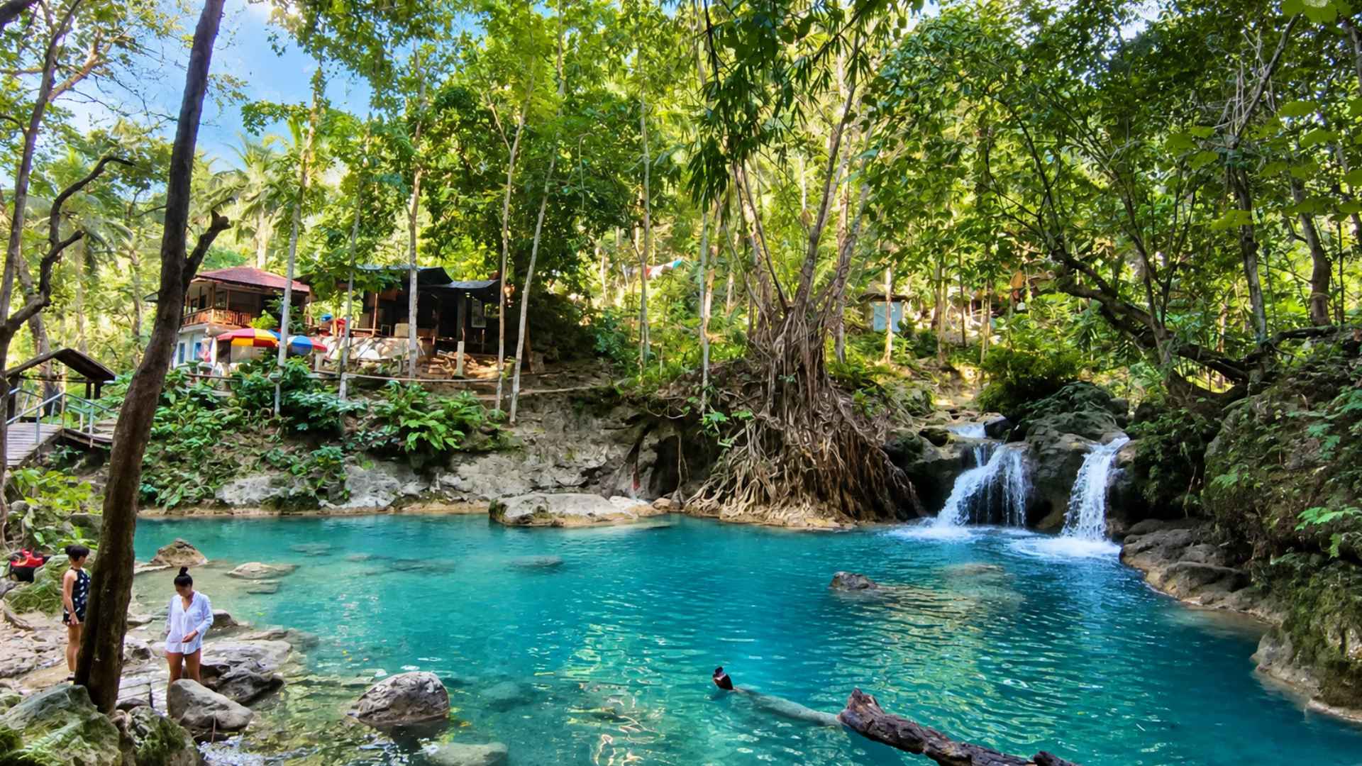 What is it like to walk around Kawasan Falls in Cebu?