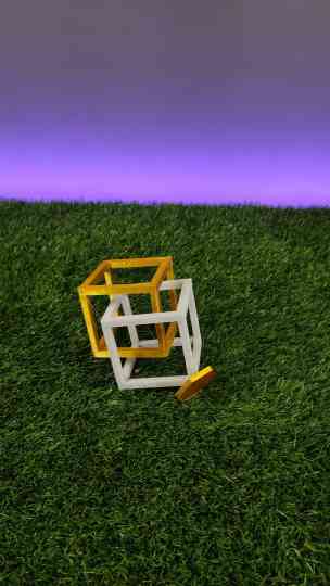 3D printed tensegrity cube with floating illusion