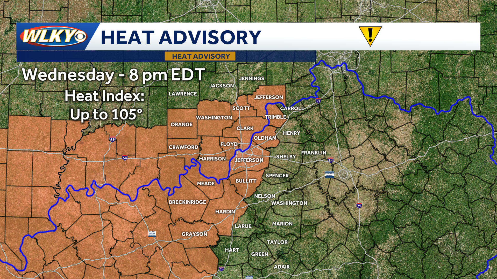 Impact weather Wednesday night into Thursday; high heat and storm chances