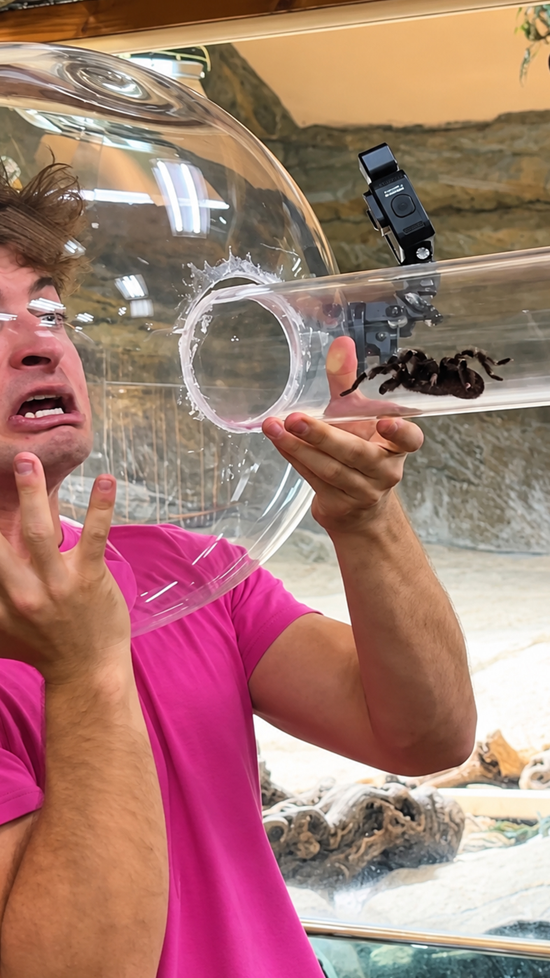 Topper Guild faces a scary spider moment during fear helmet test