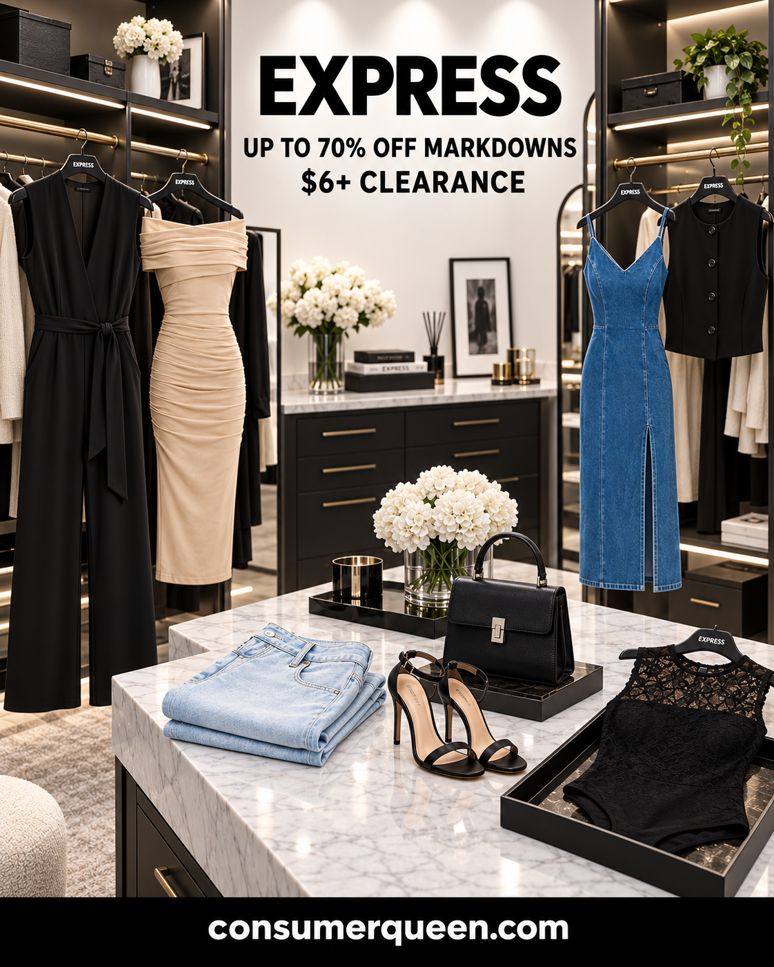 Express clearance sale – save up to 70% on markdowns