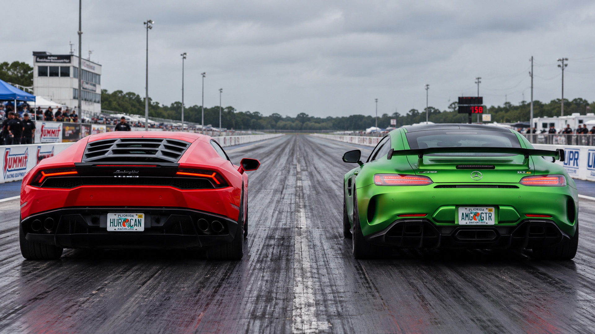Can the AMG GT R beat the Lamborghini Huracán in drag race?