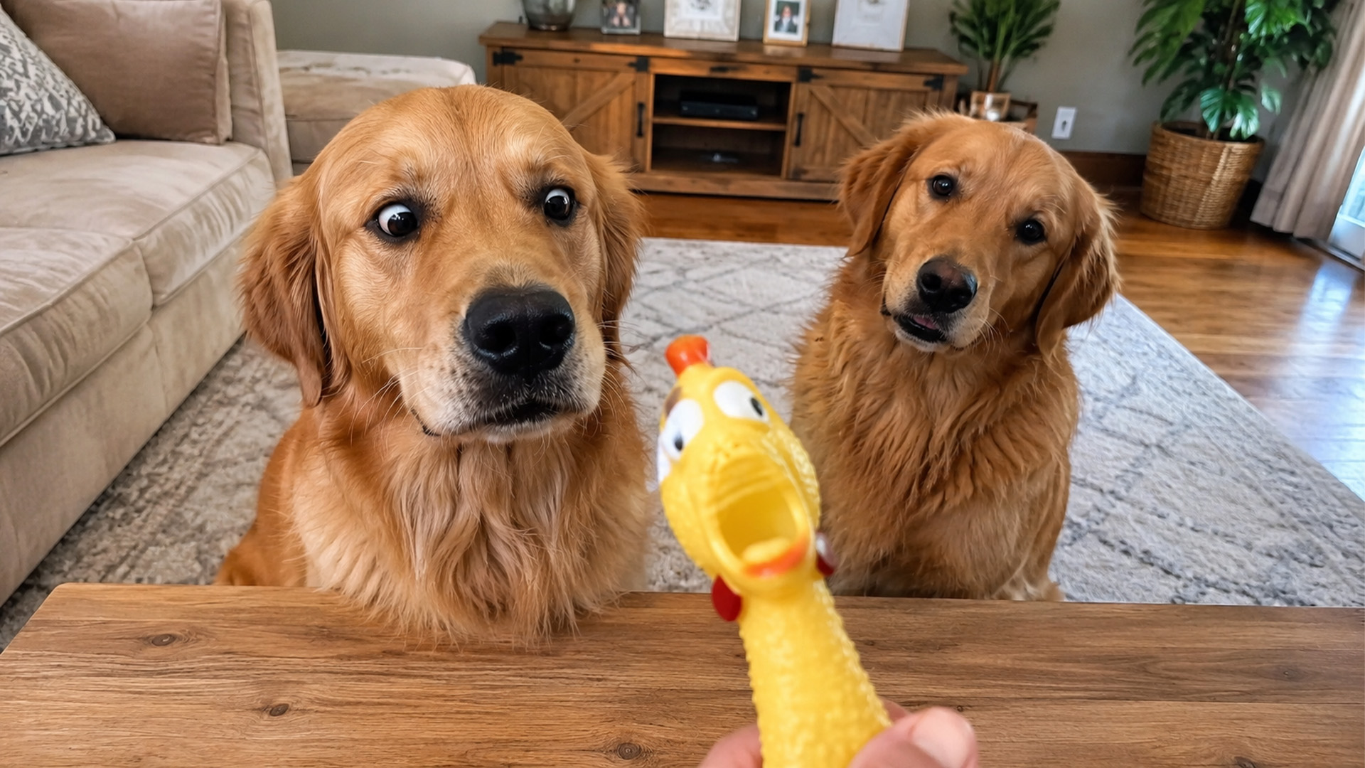 Golden retriever has chicken problems