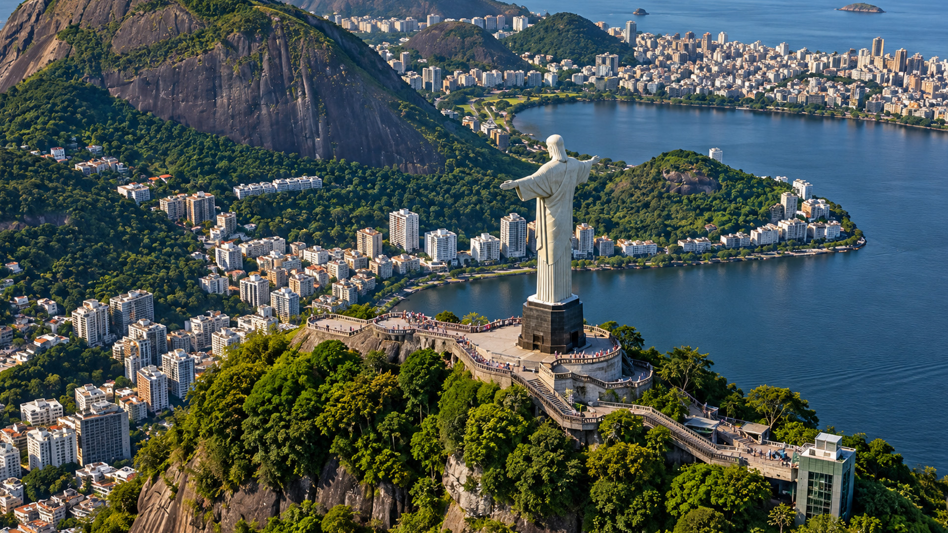 Rio’s famous Cristo Redentor from the sky