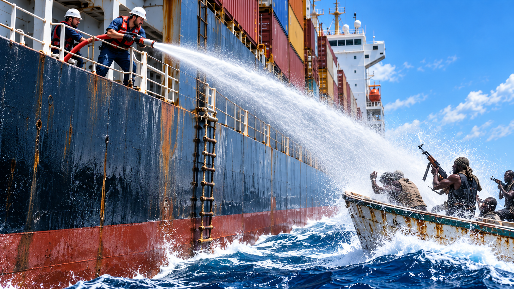 Why cargo ships fight armed pirates with water