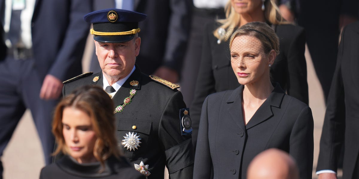 Prince Albert and Princess Charlene of Monaco joined the procession at the funeral of Norway's King Harald V