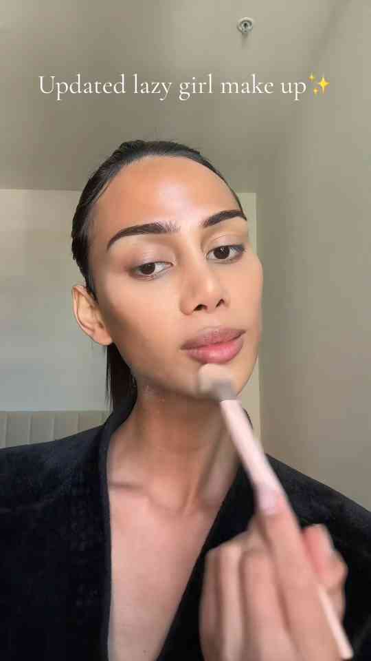 Lazy girl makeup routine with easy brow tips