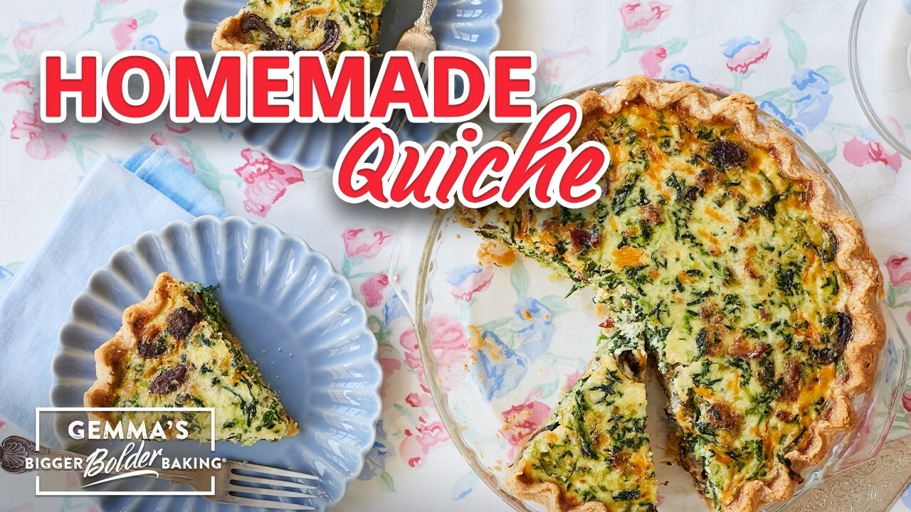 A simple homemade quiche with buttermilk pie crust