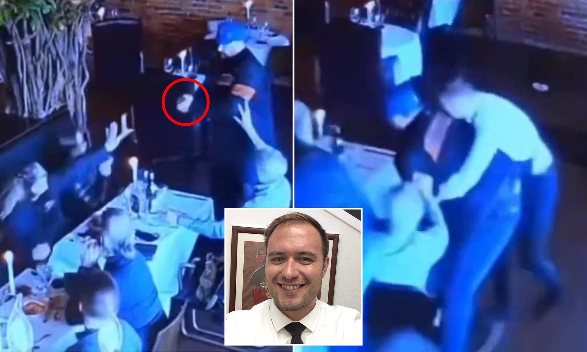 Disgraced attorney tries to shoot his ex-wife at dinner table in front of horrified guests