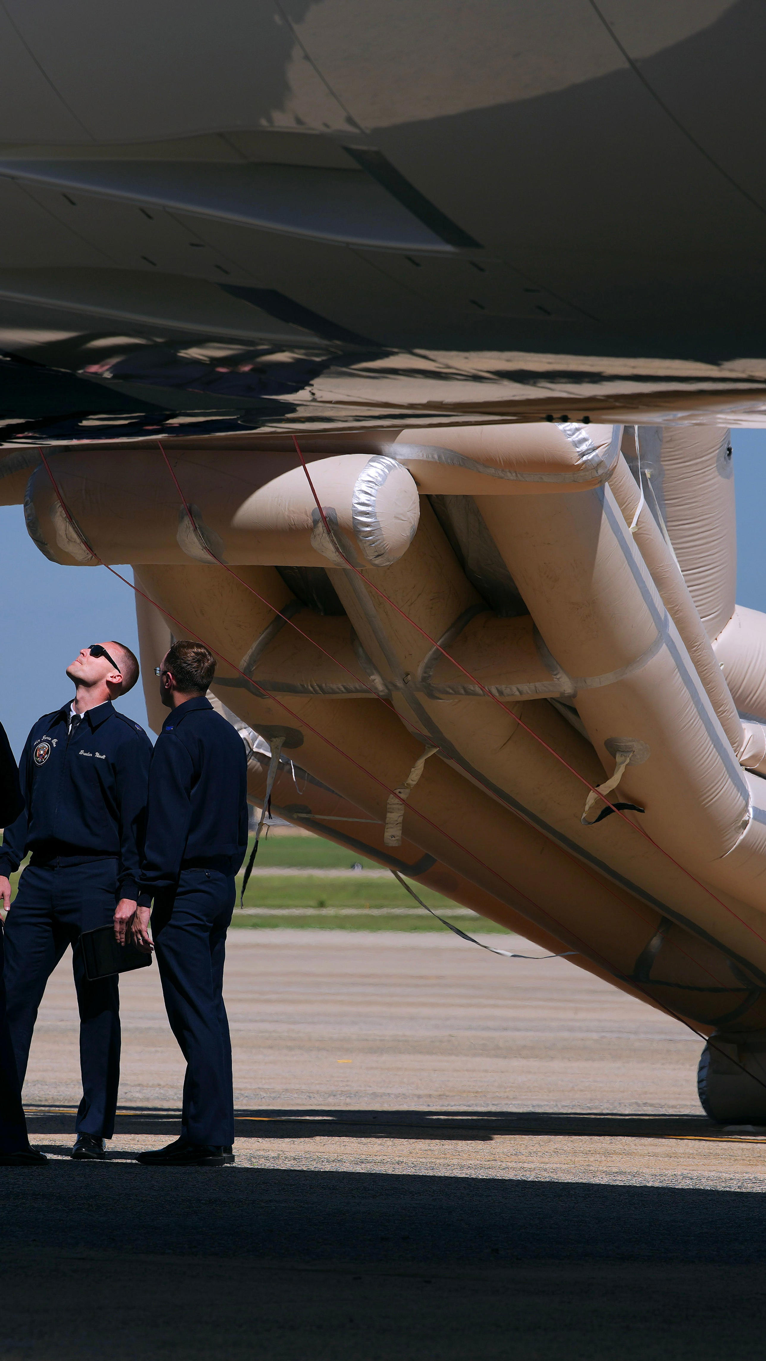 Emergency slide deploys on Qatari-gifted Air Force One before Trump boards