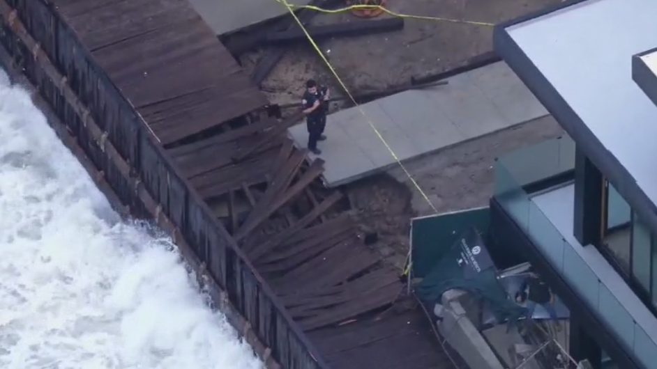 Evacuations lifted in Long Beach after strong waves damaged homes, boardwalk