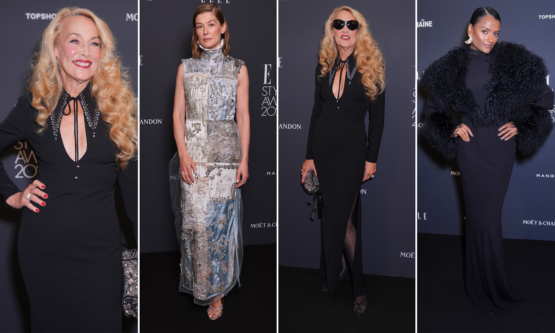Jerry Hall, 70, wows in figure-hugging black dress as she leads the stars at the ELLE Style Awards