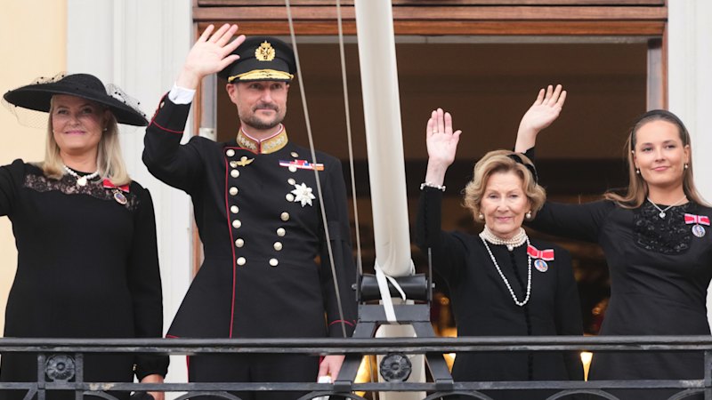 Royals make first balcony appearance after king's funeral as Marius Borg Høiby's inclusion draws attention