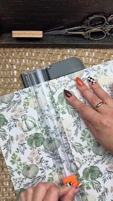 Cozy autumn scrapbook spread with pumpkins and coffee