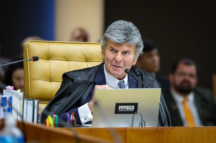 O ministro Luiz Fux foi sorteado relator da ação que busca acesso a visitas de Viviane Barci de Moraes ao Senado após Moraes se declarar impedido de assumir a relatoria. Foto: Gustavo Moreno/STF