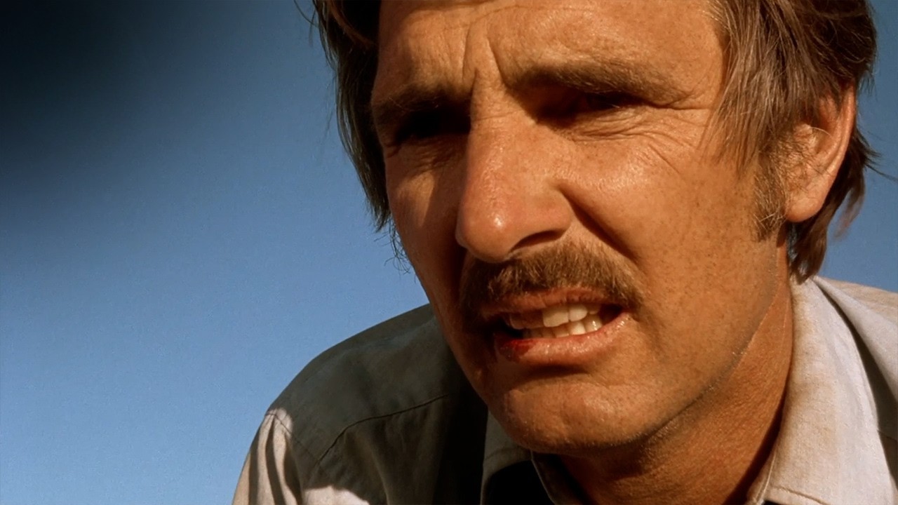 David pushes his car off a cliff to lure the driver in Duel (1971)