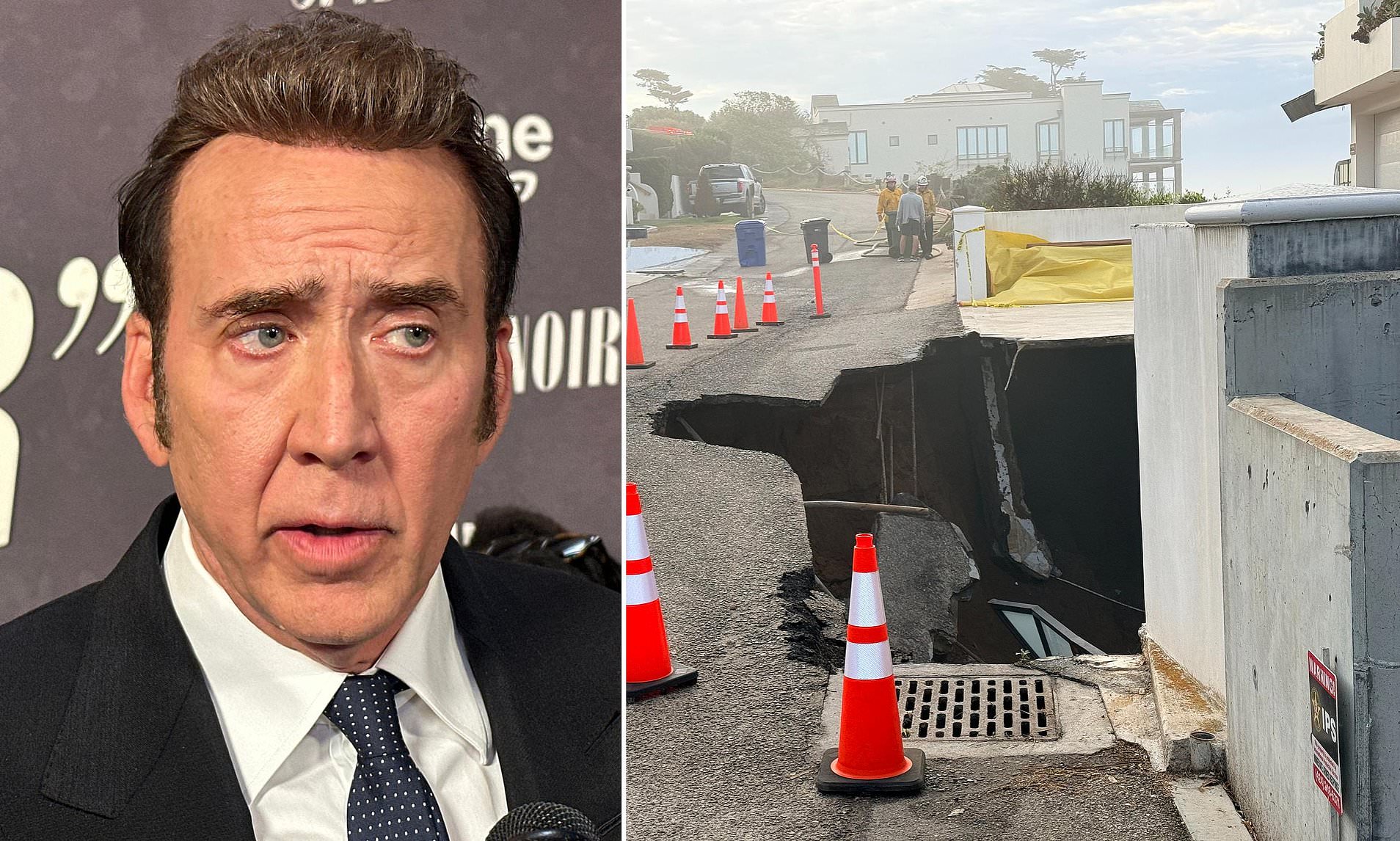 Nicolas Cage sinkhole drama spirals as neighbors are forced from their homes