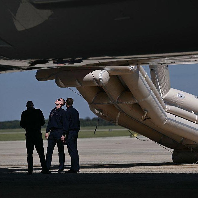 Trump's trip delayed after emergency slide deploys on new Air Force One