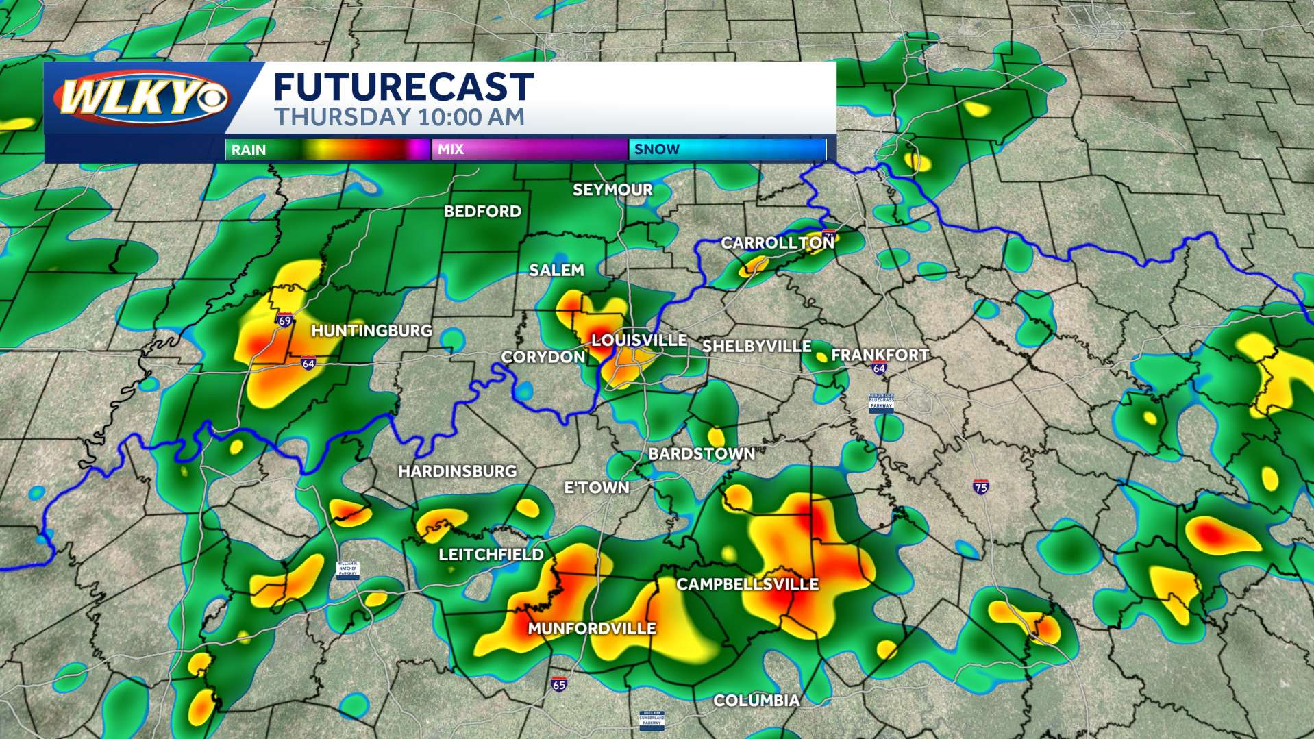 Impact weather Thursday: Scattered shower, storm chances