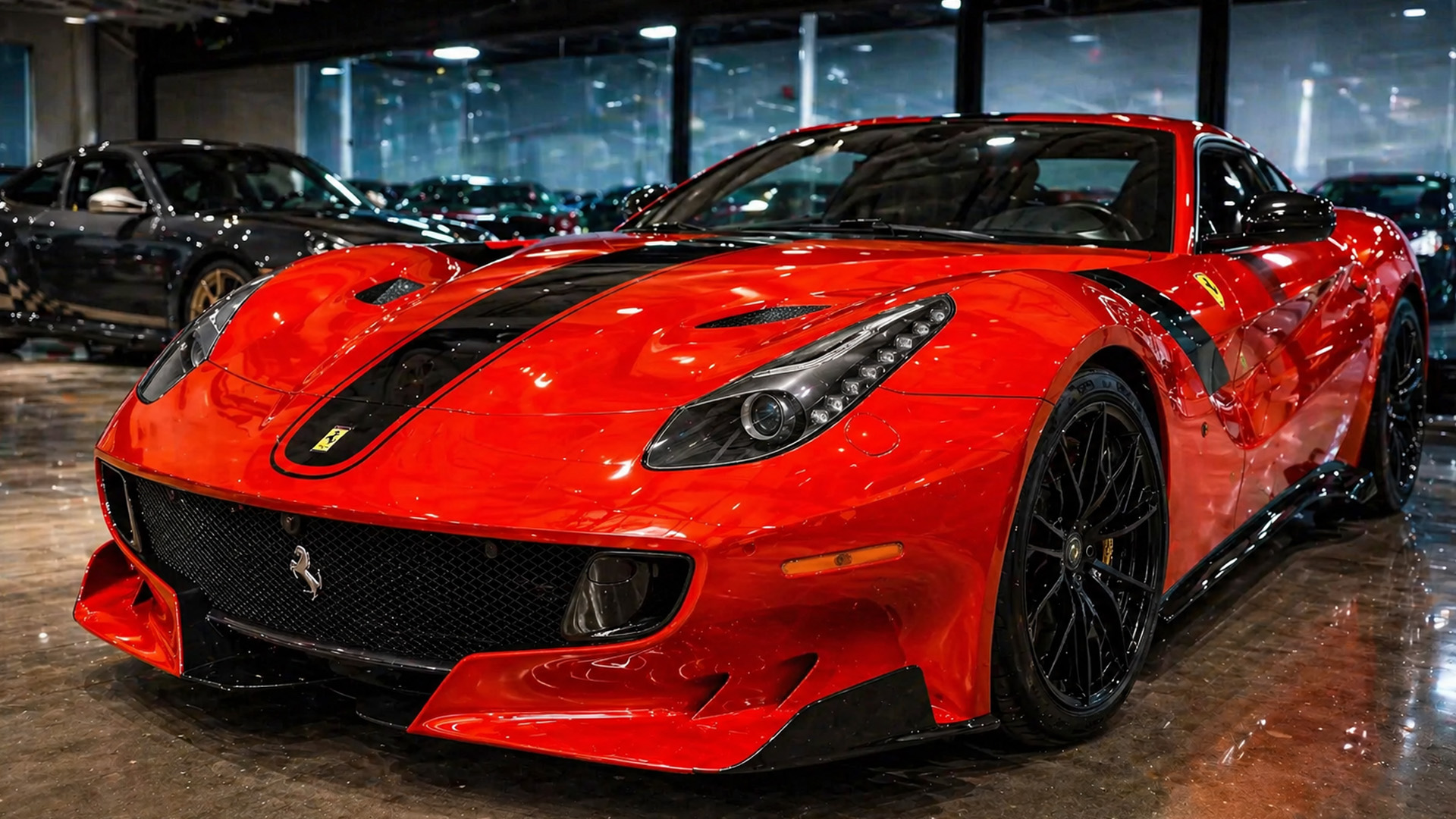 Ferrari F12tdf shows its V12 focus