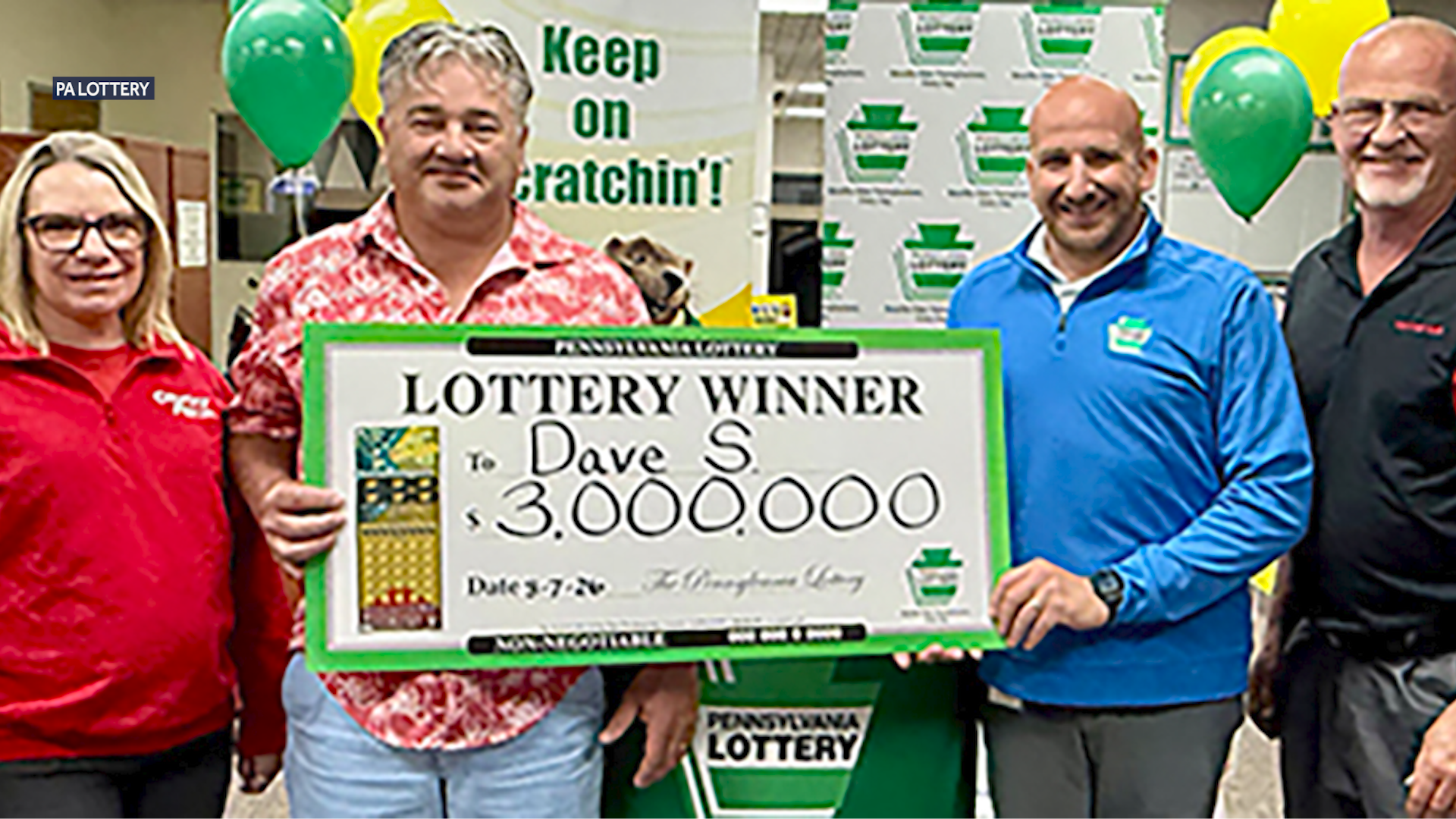 Lucky scratch-off ticket wins $3 million in Pennsylvania Lottery