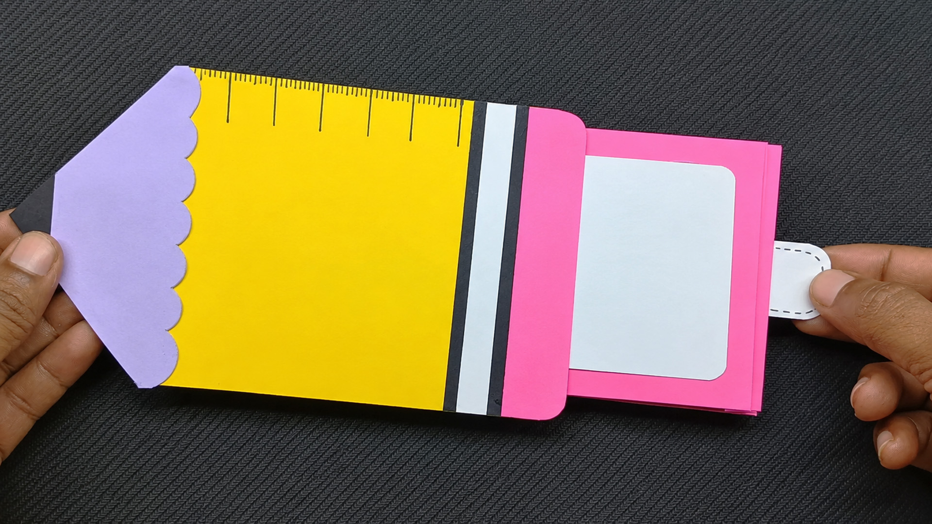 Easy DIY pencil shaped Teachers' Day greeting card idea