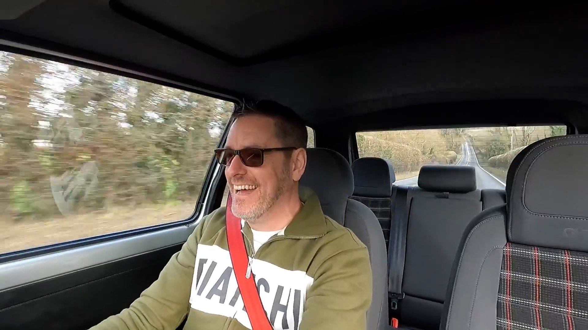 Behind the wheel of a 240 HP classic VW hatchback