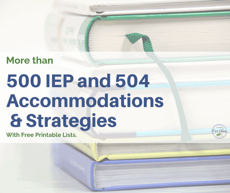 Over 500 IEP/504 accommodations and strategies SDIs: Examples + free PDFs