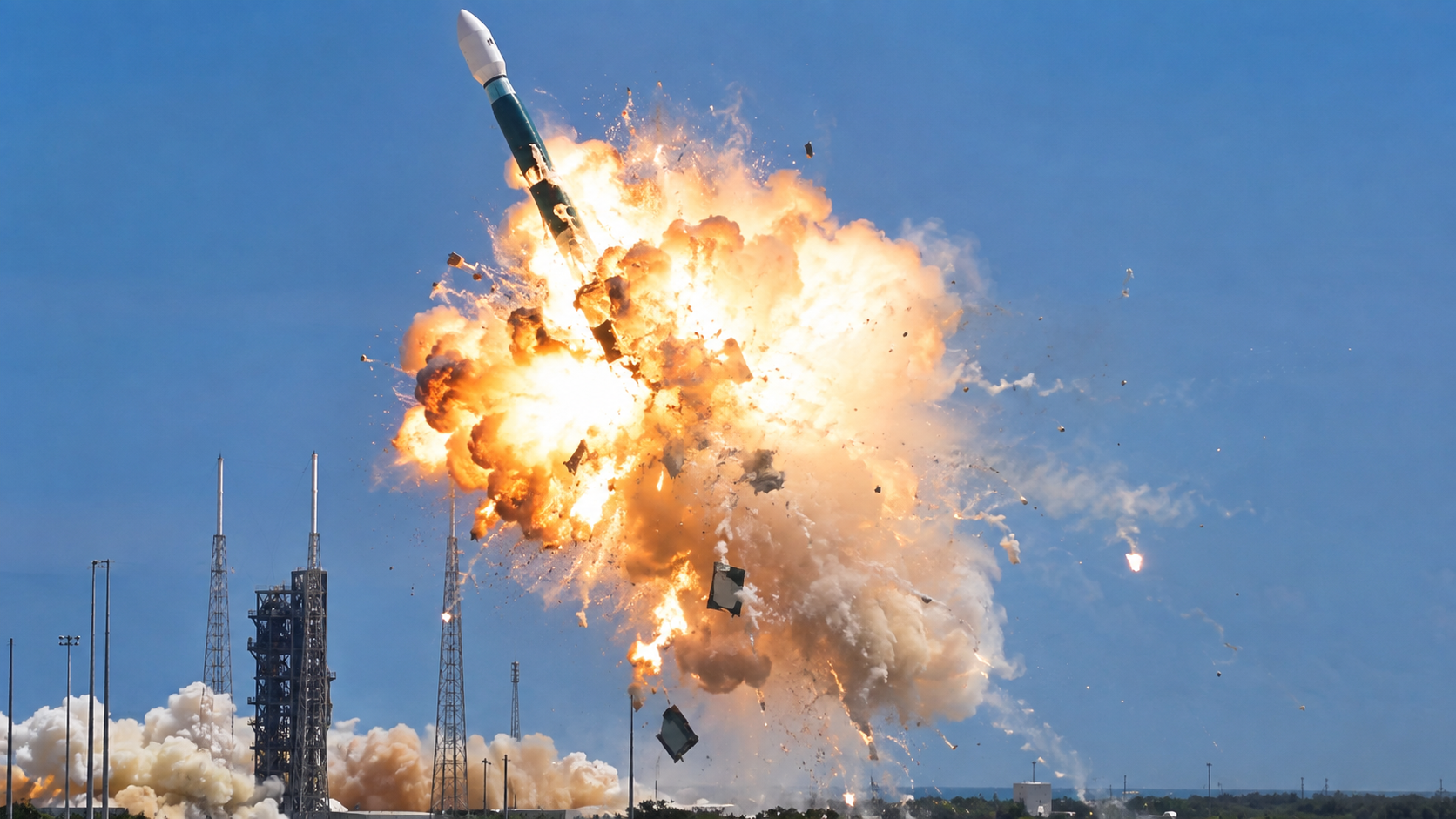 Delta II rocket explodes seconds after liftoff and rains debris below