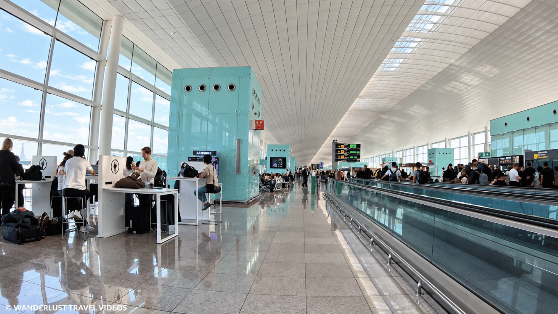 Inside Barcelona Airport’s bright and busy Terminal 1 (4K)
