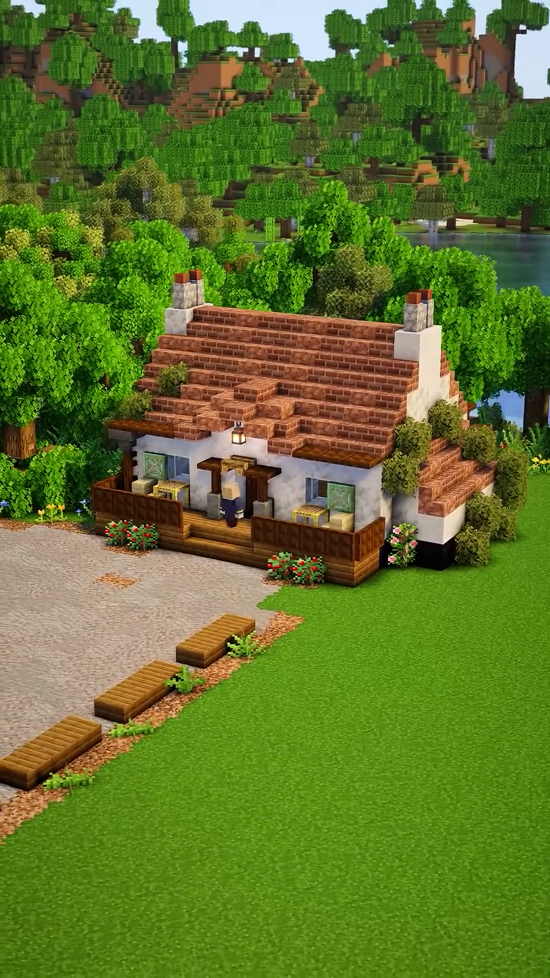 Simple British cottage design with warm details and greenery