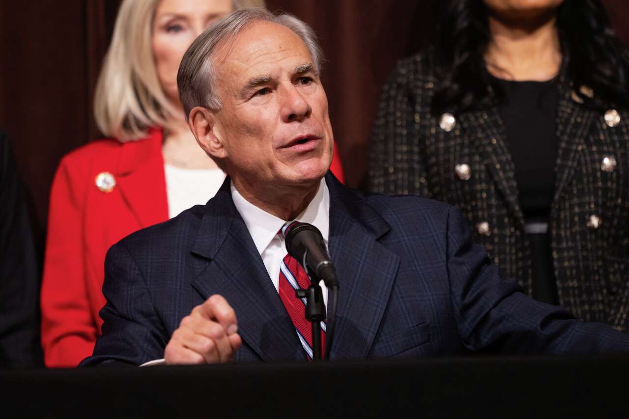 Texas Governor Greg Abbott speaks after signing House Bill 4211, during a press conference at Heritage Ranch Golf & Country Club in Fairview on Friday, Sept. 12, 2025. Passed during the 89th Regular Legislative Session, HB4211 bans residential property developments, like EPIC City. (Juan Figueroa/Staff Photographer)