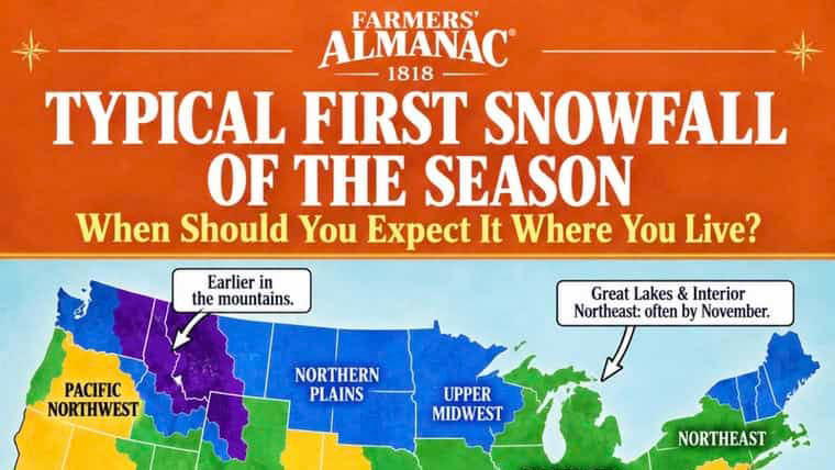 New map shows when to expect the first snowfall of the season in your ...