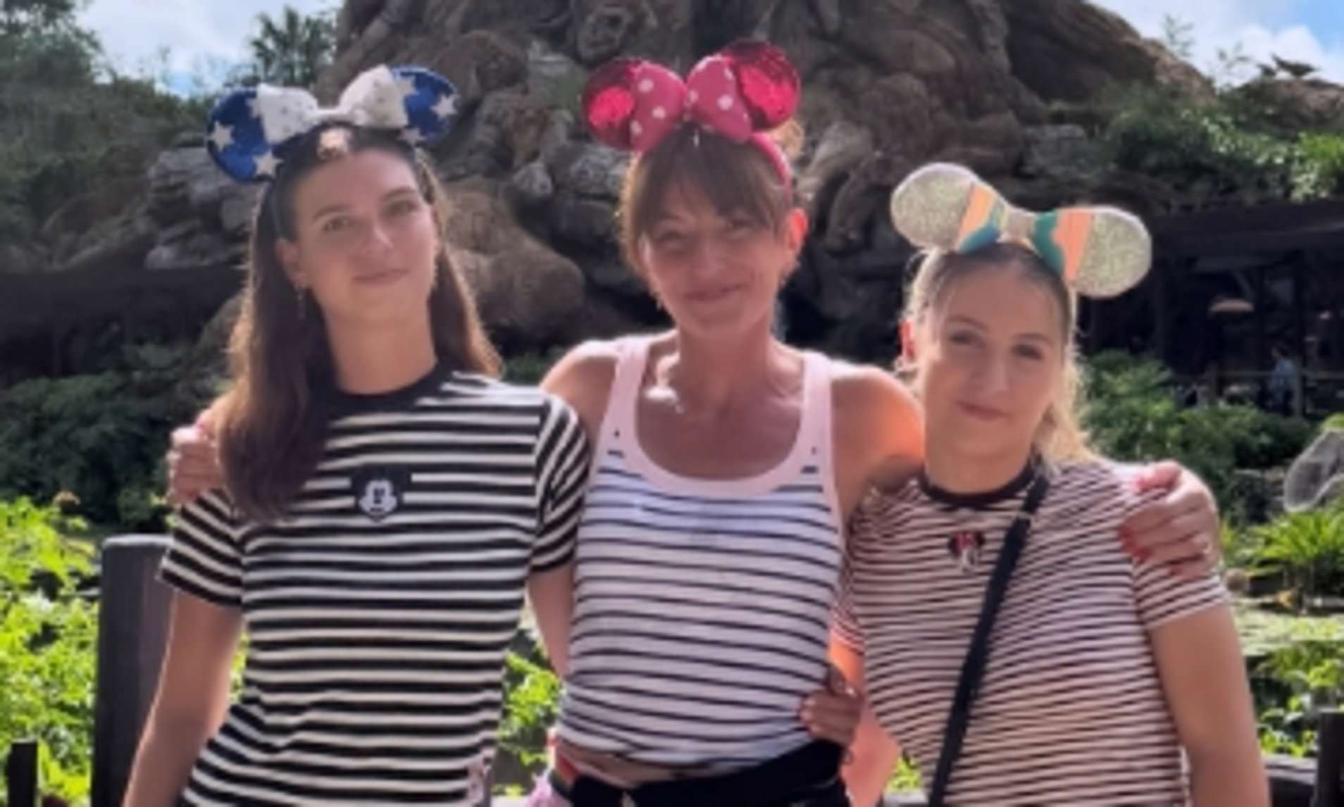 Davina McCall, 58, poses with her rarely seen daughters at Disney World