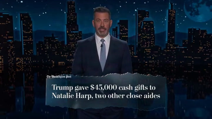 Kimmel spots eyebrow-raising detail in Trump's cash gifts