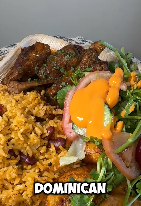 Dominican style stewed pork ribs