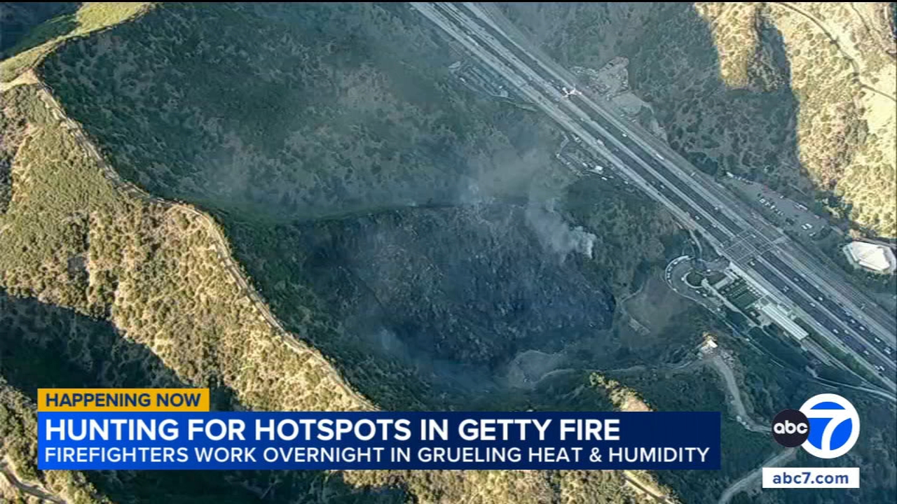Evacuation warnings lifted after brush fire erupts along 405 Freeway near Getty Center