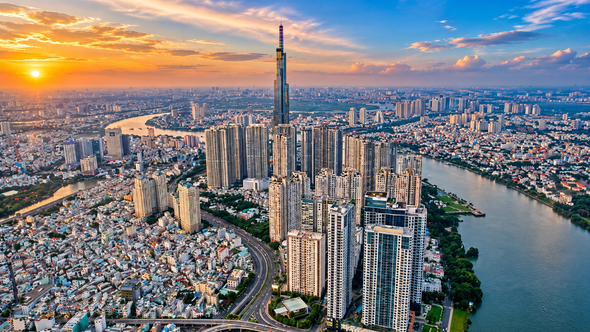 Rascacielos imponentes en Ciudad Ho Chi Minh