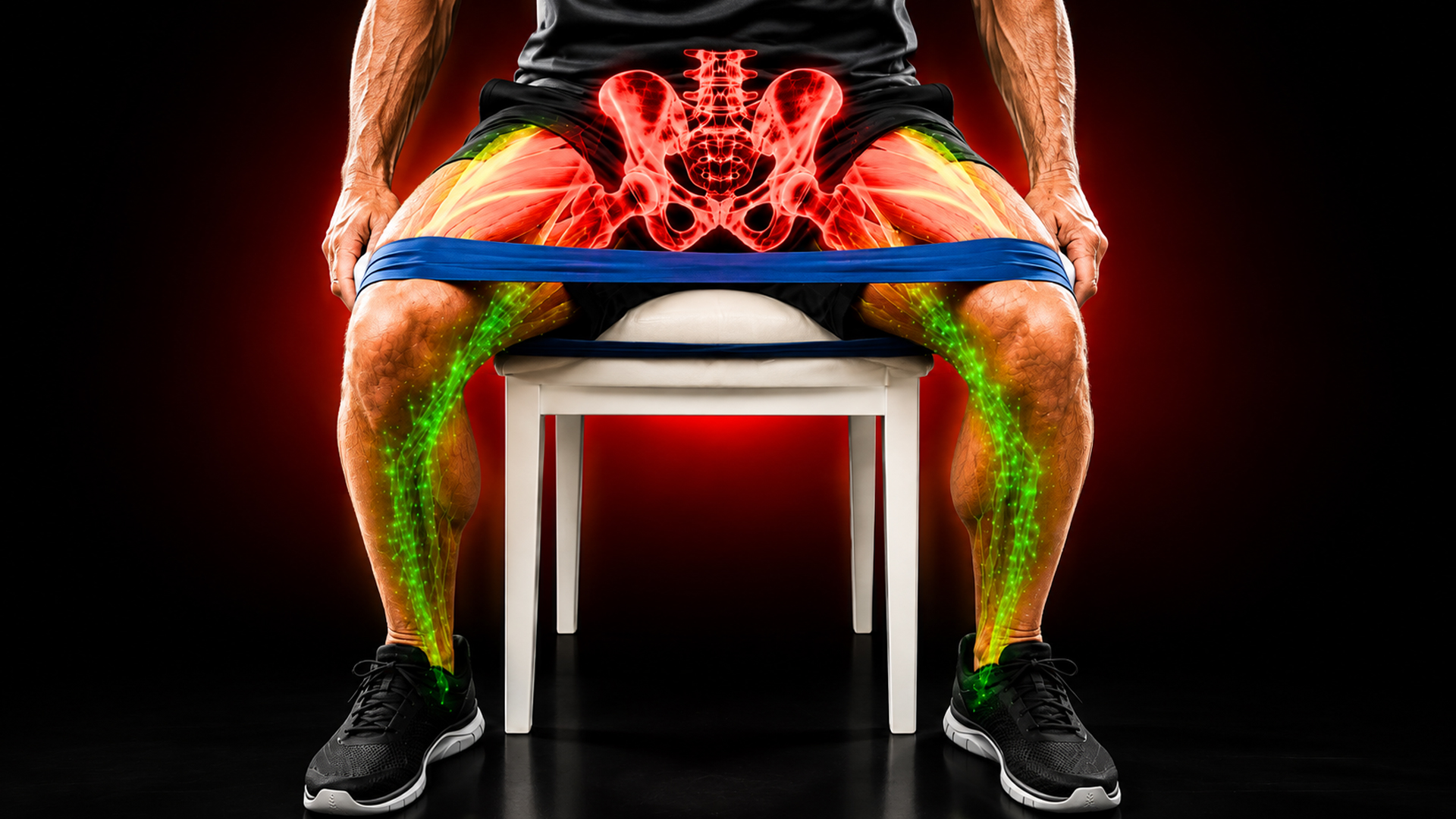 Five seated resistance band exercises for seniors to strengthen weak legs