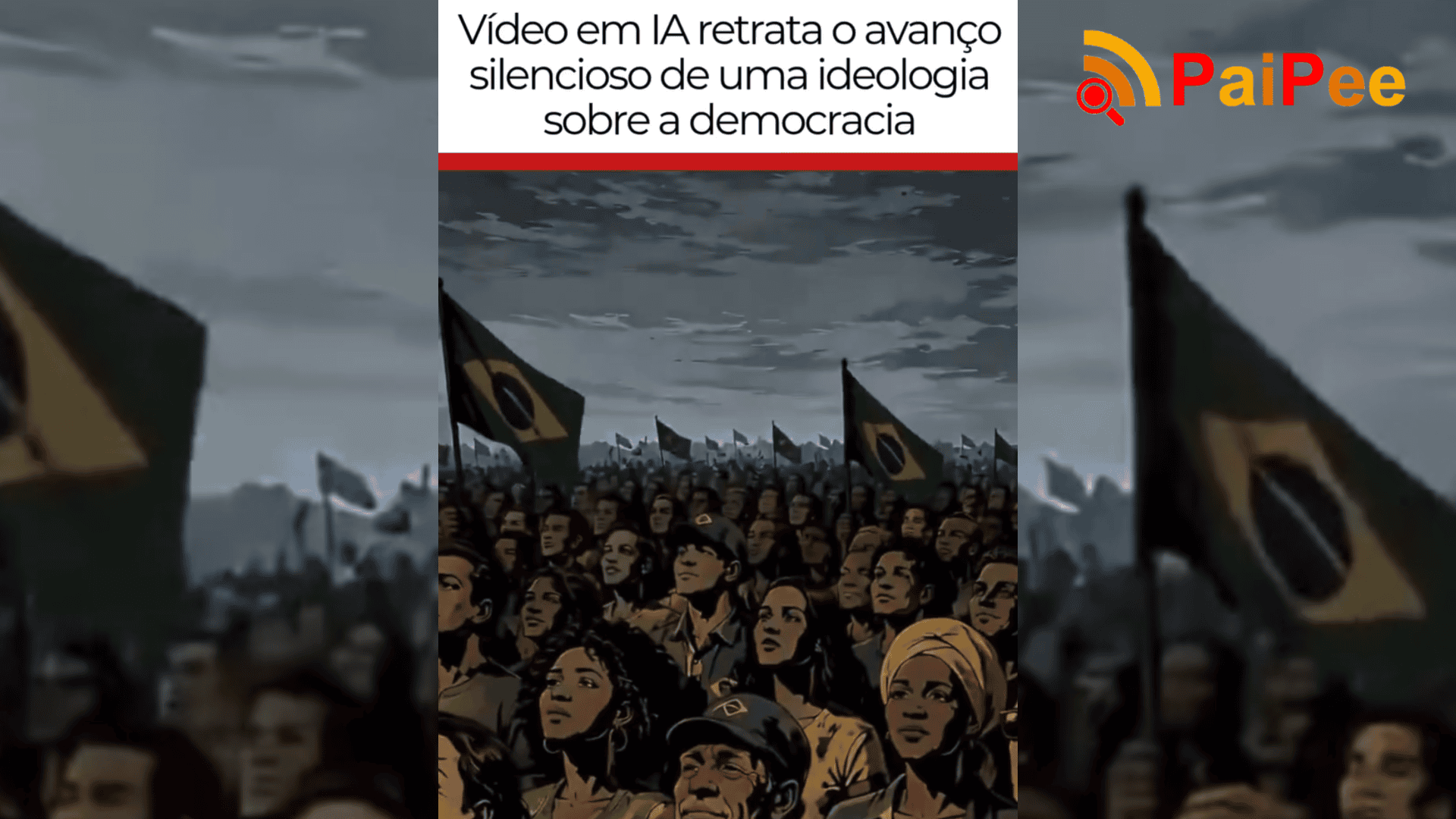 Vídeo em IA retrata o avanço silencioso de uma ideologia sobre a democracia